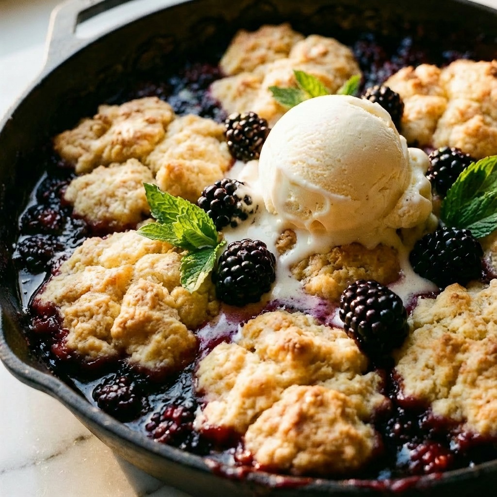 Easy Blackberry Cobbler (Biscuit Topping)