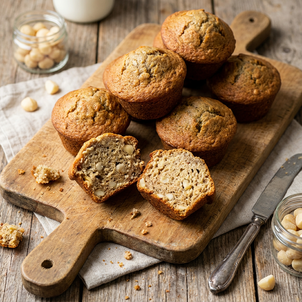Tropical Banana Macadamia Muffins: A Taste of Paradise in Every Bite