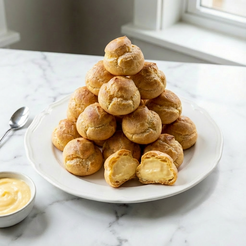 Classic Cream Puffs with Vanilla Pastry Cream