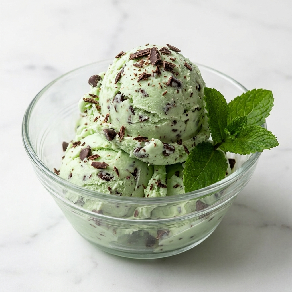 Homemade Mint Chocolate Chip Ice Cream